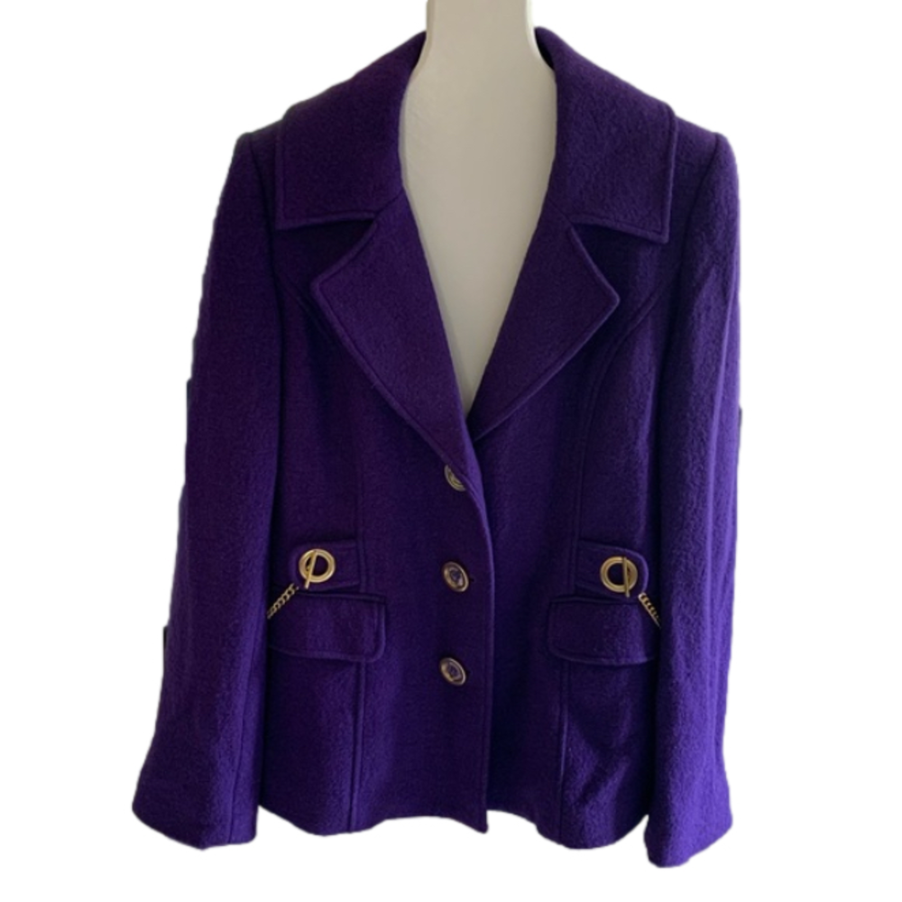 Carson Kressley Purple Wool Coat